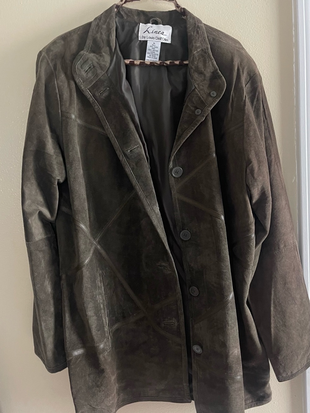 Linea by Louis Dell'Olio Dark Brown Suede Button-Front Jacket